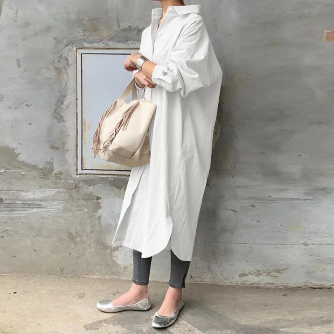 lange Blusenkleid mit Kragen