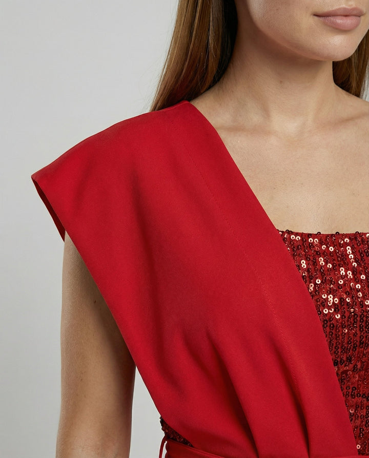 Patchwork Pailletten Jumpsuit Damen