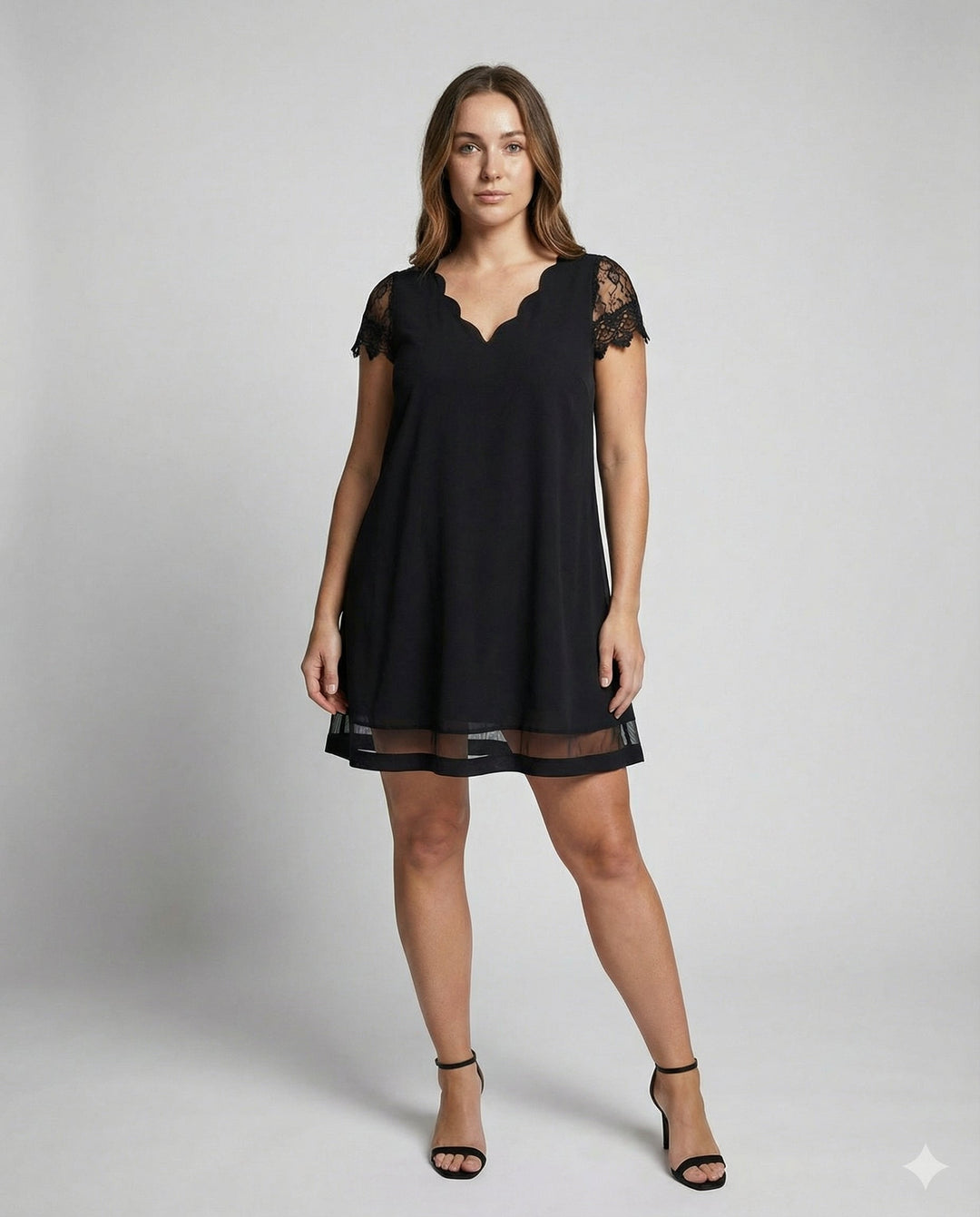 Elegantes Detail Kleid Damen