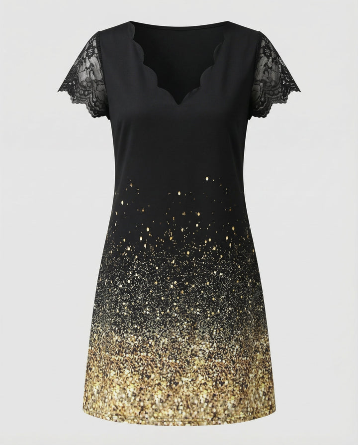 Elegantes Detail Kleid Damen