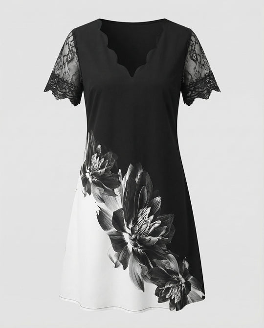 Elegantes Detail Kleid Damen
