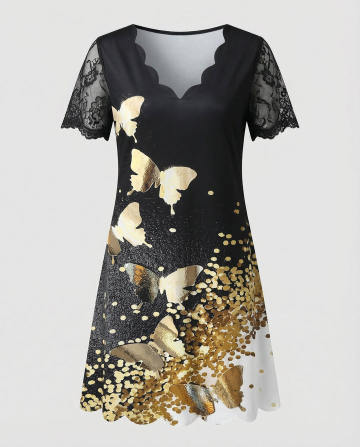 Elegantes Detail Kleid Damen
