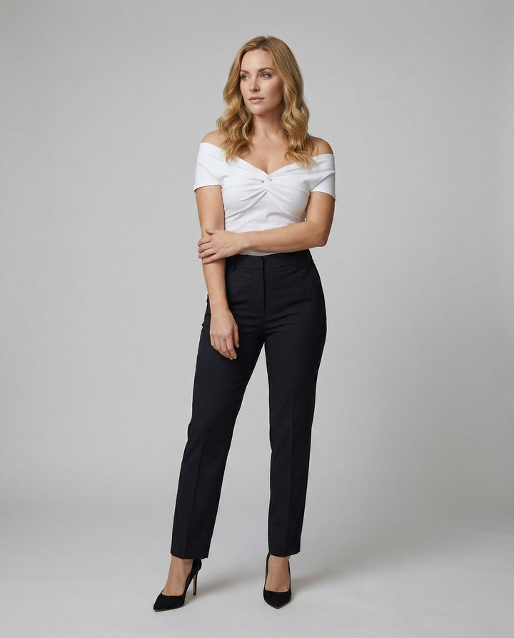 Elegantes Damen T-Shirt mit Schleife Französischer Chic Kurzarm Oberteil