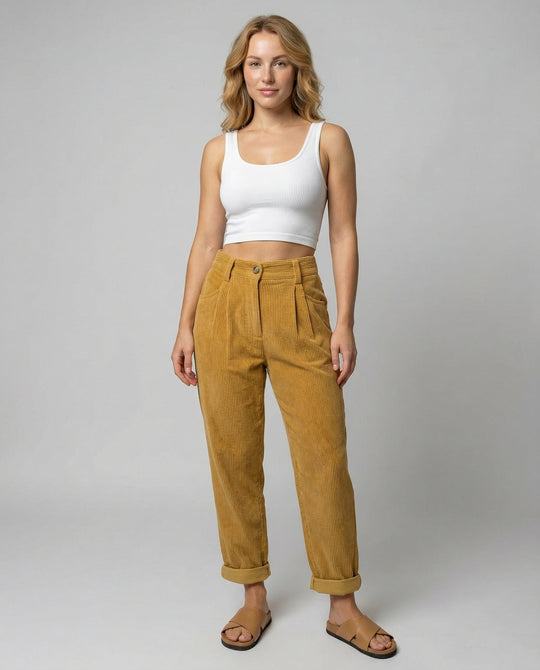 Lässige Komfort Cordhose Damen