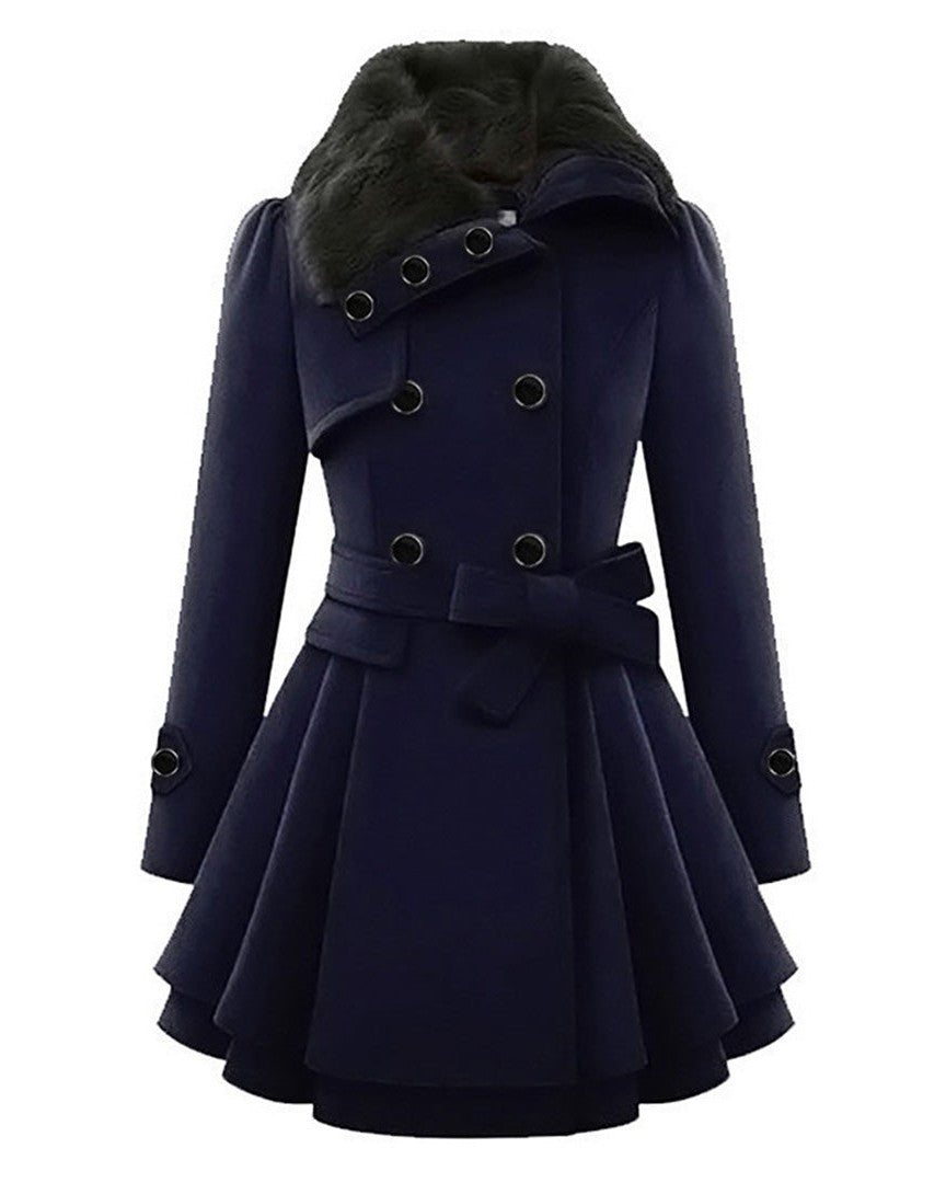 Eleganter Damen Wollmix Trenchcoat