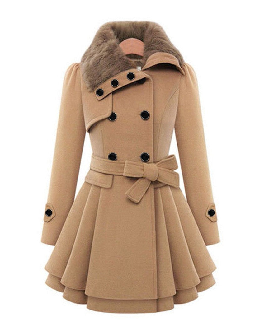 Eleganter Damen Wollmix Trenchcoat