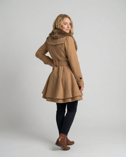 Eleganter Damen Wollmix Trenchcoat