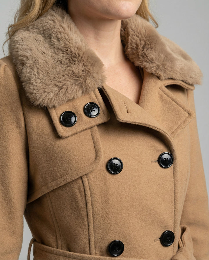 Eleganter Damen Wollmix Trenchcoat
