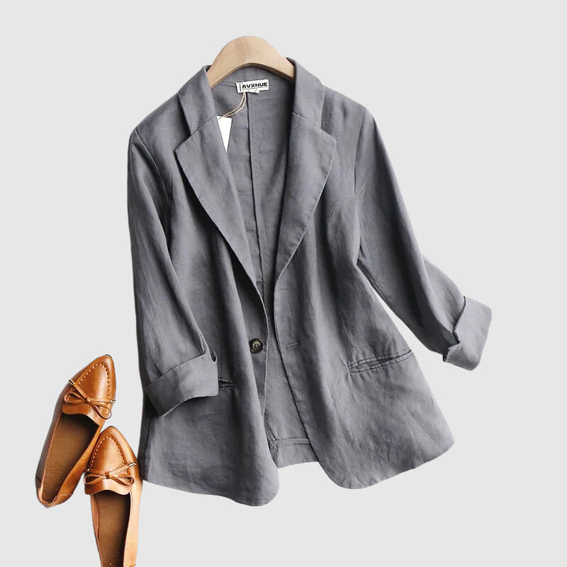 Daly Chic Minimalist Leinen Blazer - Arvani