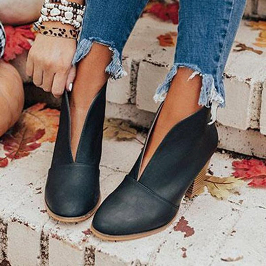 Stiefeletten - Mittelhoher Absatz - Blockabsatz - Absatzstiefel - Damenstiefel - Vittorelli