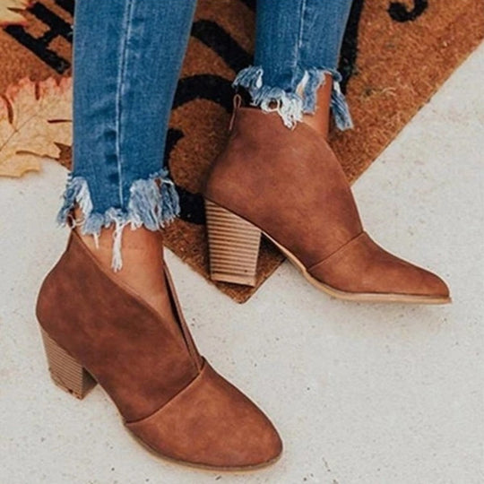 Stiefeletten - Mittelhoher Absatz - Blockabsatz - Absatzstiefel - Damenstiefel - Vittorelli