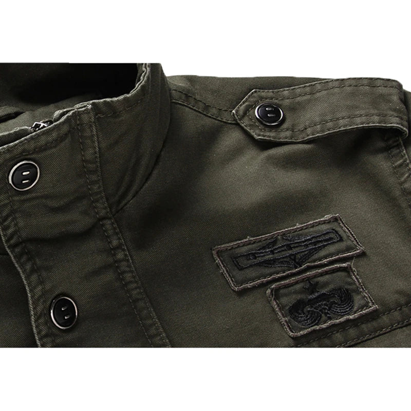 Militärisch Inspirierte Jacke mit Urbaner Raffinesse