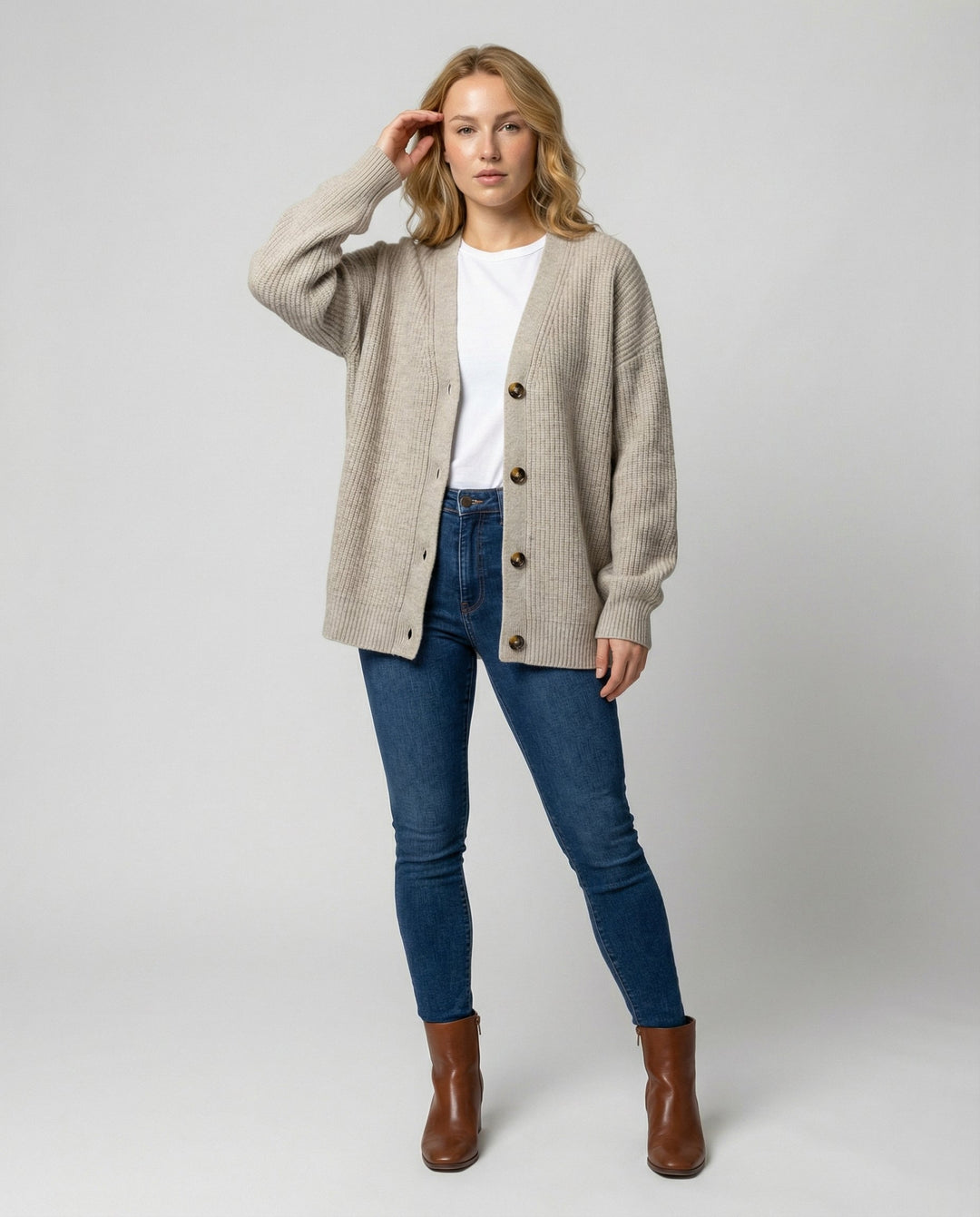 Stilvolle Kaschmir Strickjacke