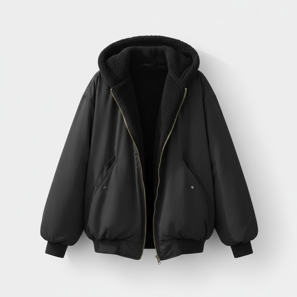 Bequeme Oversized Winterjacke Damen Komfort Warm Fleecelook