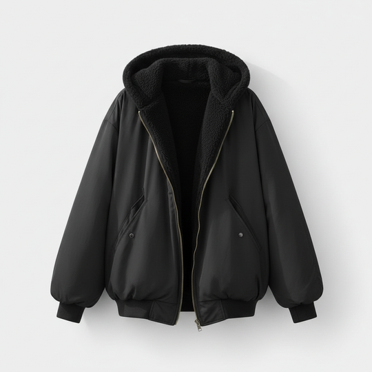 Bequeme Oversized Winterjacke Damen Komfort Warm Fleecelook