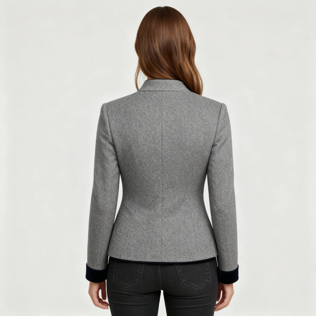 Klassische Strukturierte Premium Komfort Wolljacke Damen