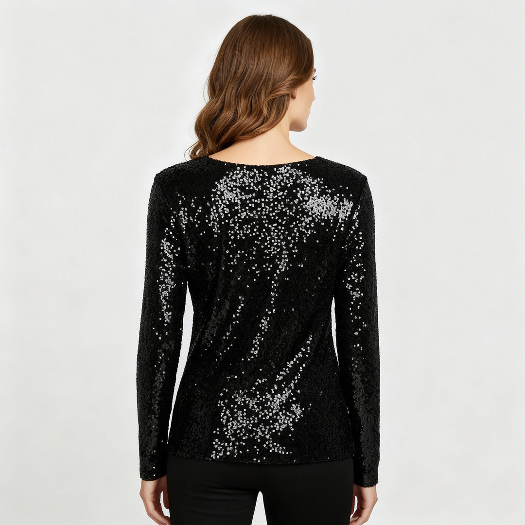 Glitzernde Party Eleganz V Ausschnitt Top Damen | Nord Taschen
