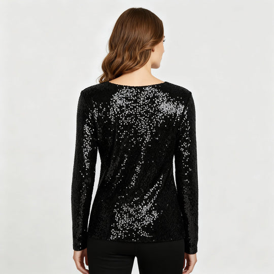 Glitzernde Party Eleganz V Ausschnitt Top Damen | Nord Taschen