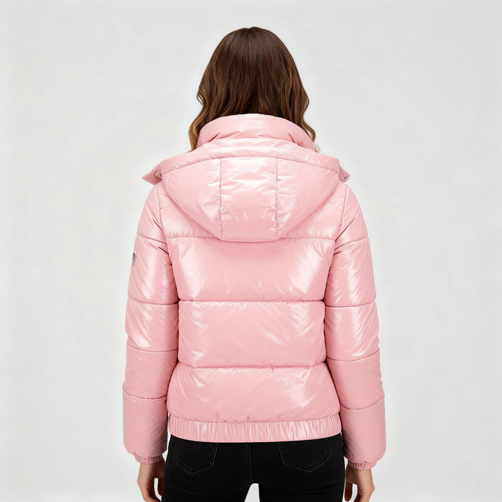 Glänzende Wasserabweisende Thermo Komfort Winterjacke Damen