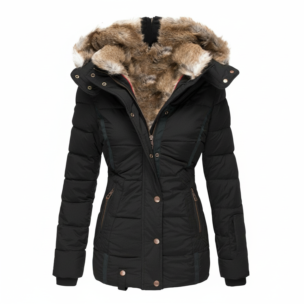 Warme Gefütterte Winterjacke Damen