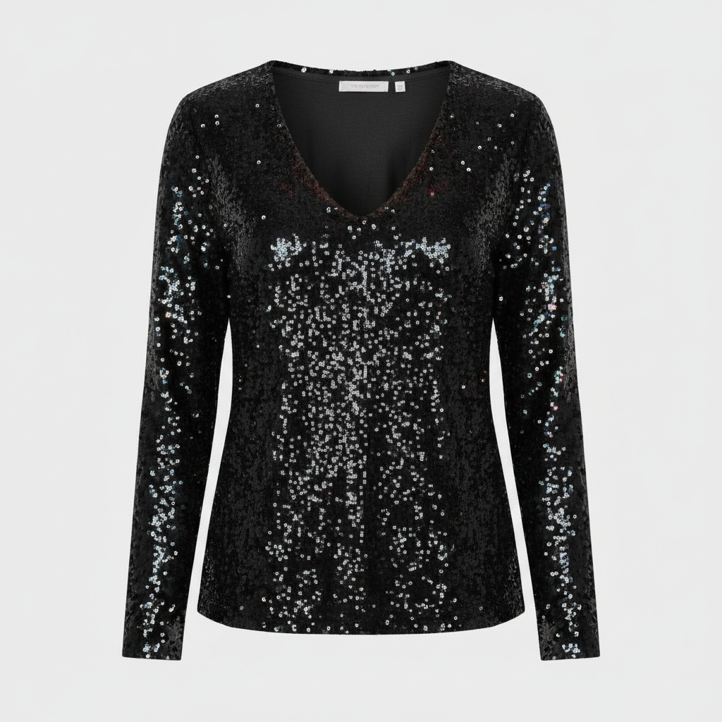 Glitzernde Party Eleganz V Ausschnitt Top Damen | Nord Taschen