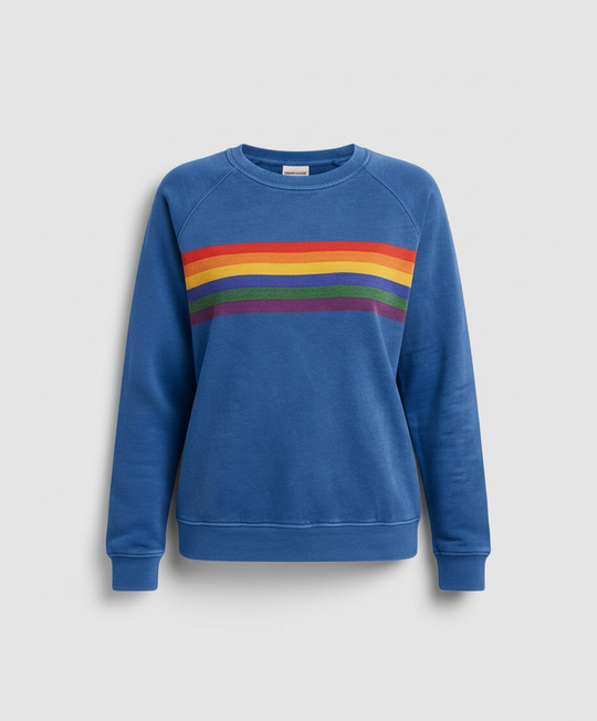 Weicher Regenbogen Pullover Damen
