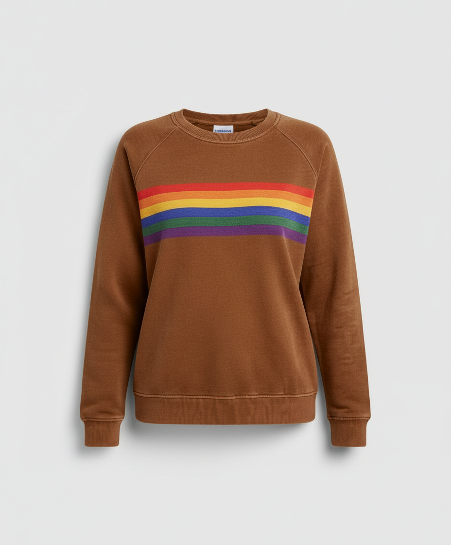 Weicher Regenbogen Pullover Damen