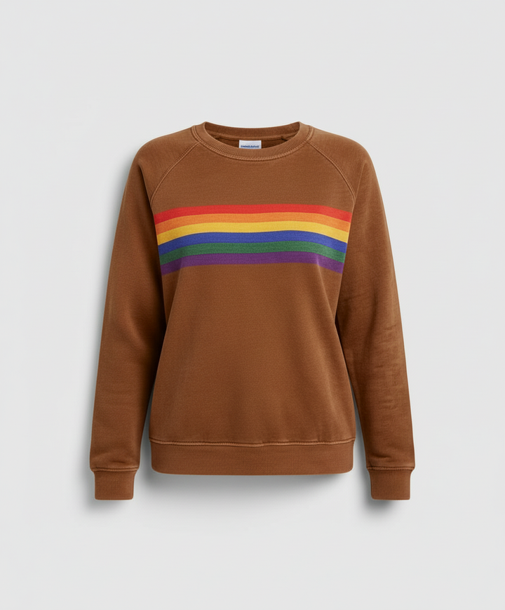 Weicher Regenbogen Pullover Damen