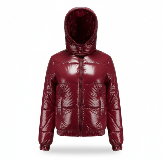 Glänzende Wasserabweisende Thermo Komfort Winterjacke Damen