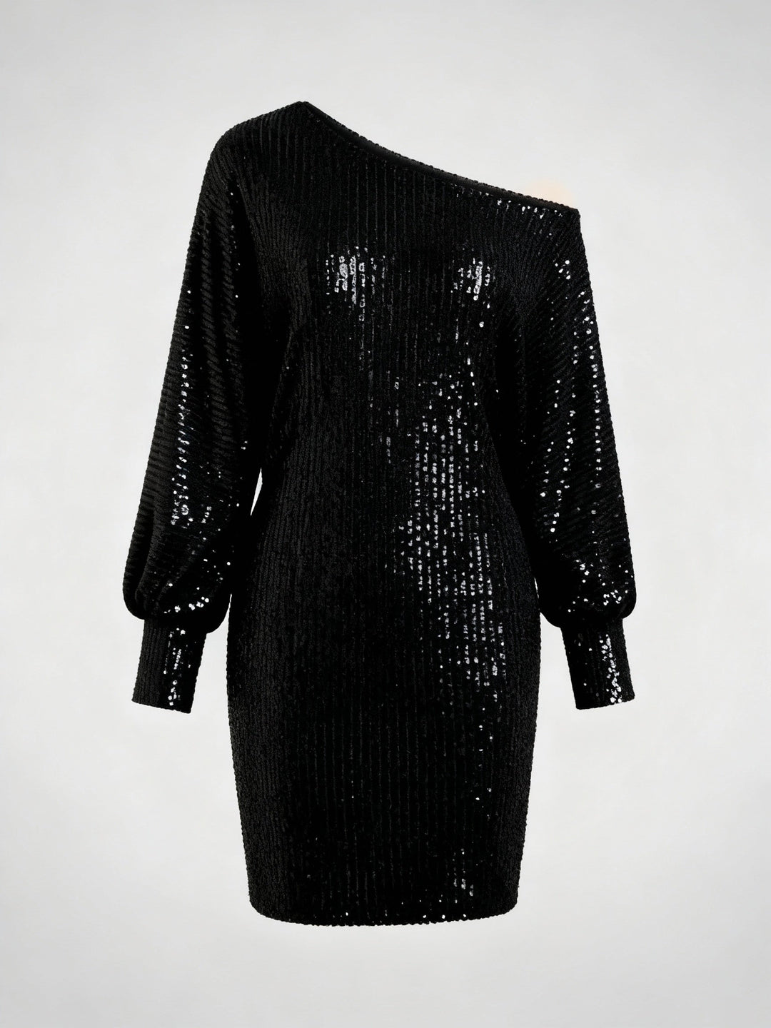 Glamouröses Kontrast Paillettenkleid Damen