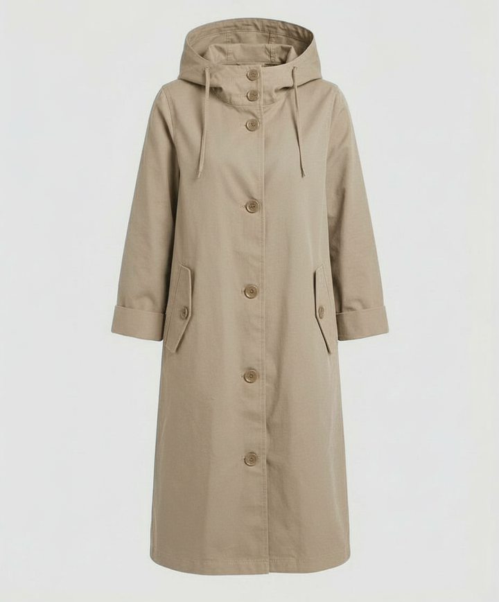 Bequemer Regen Trenchcoat Damen Kapuze