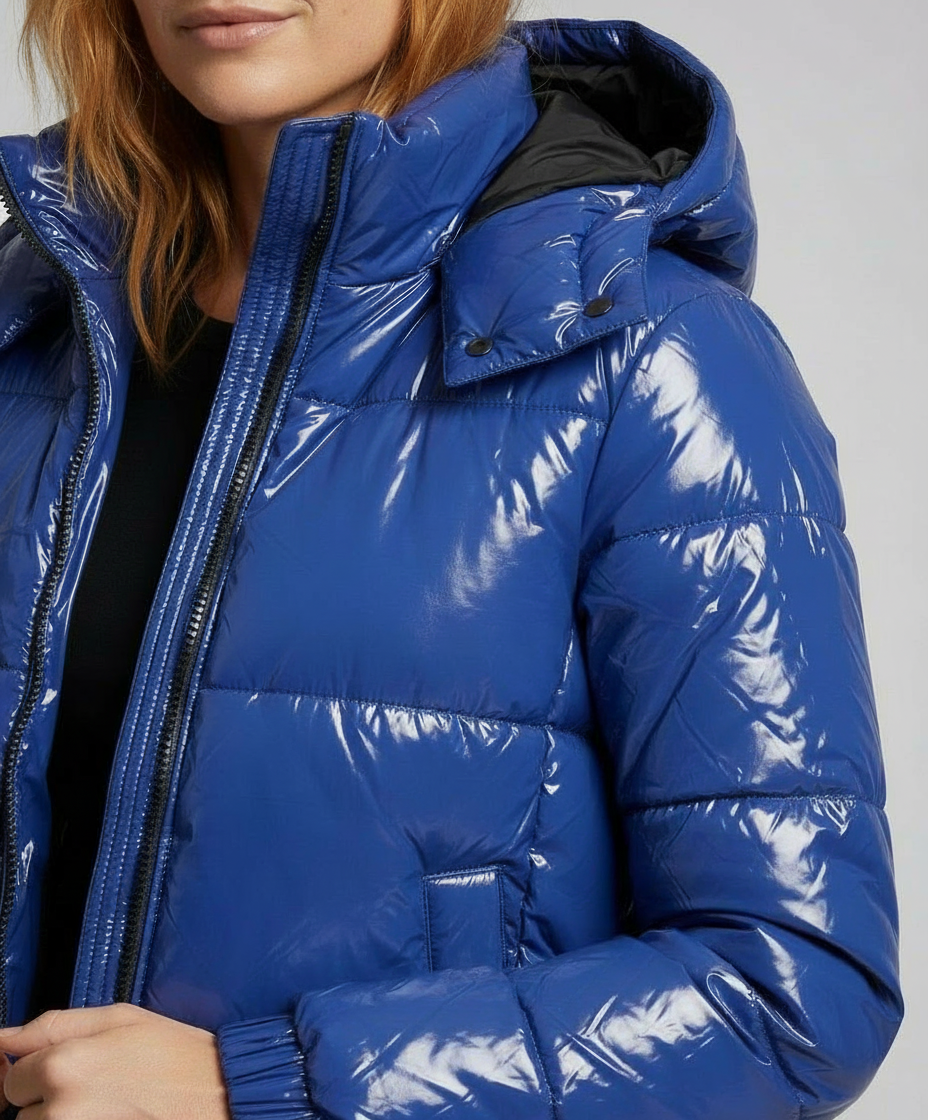 Hochglänzende Damen Steppjacke