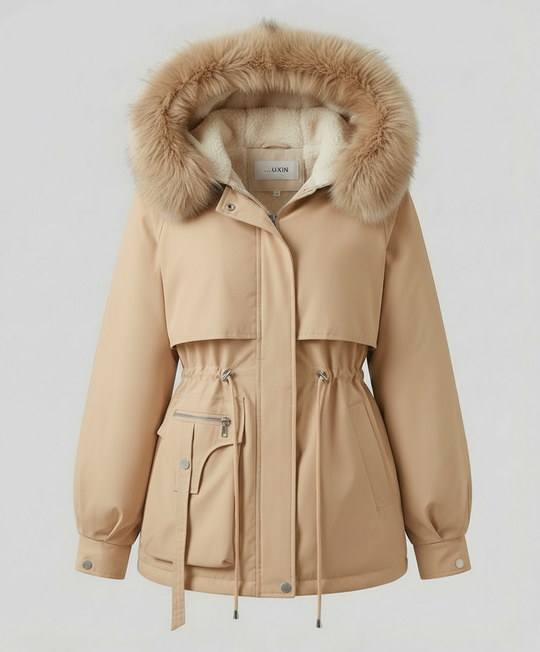Warme Pelz Winterjacke Damen
