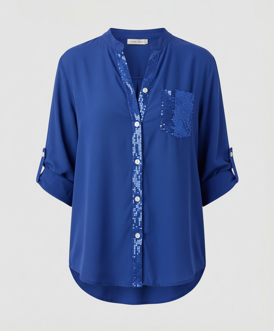 Glitzerbluse Damen Pailletten