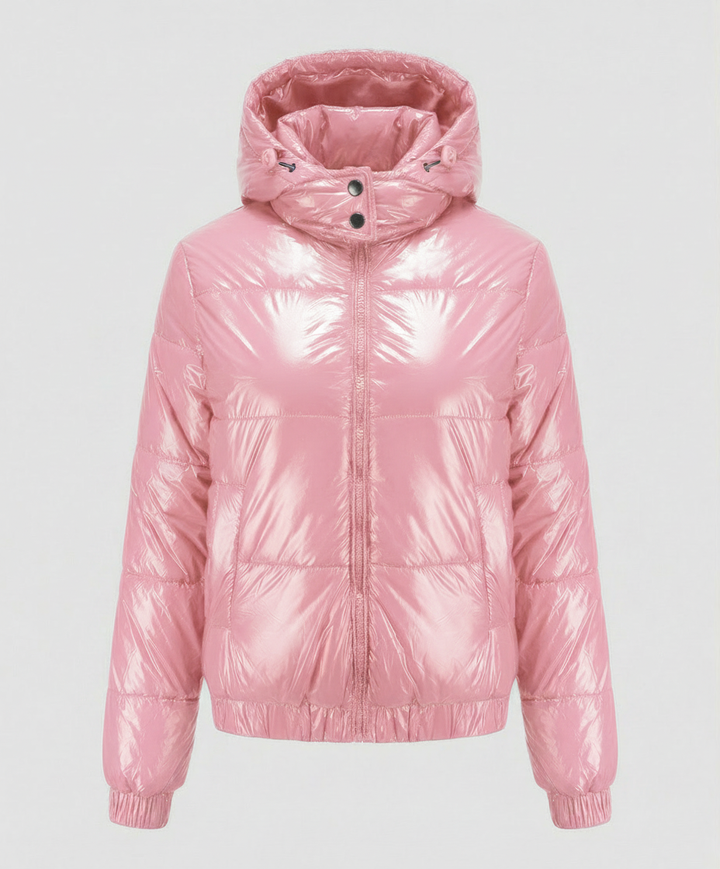 Hochglänzende Damen Steppjacke
