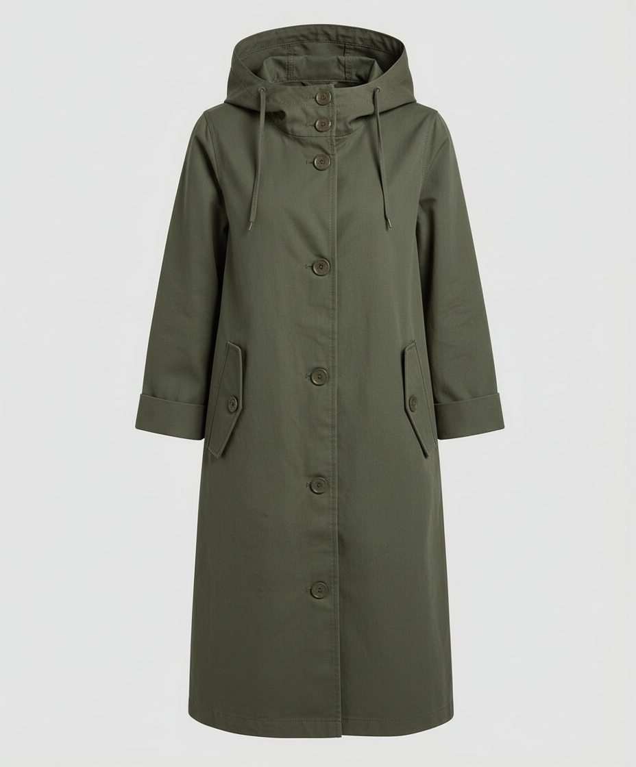 Bequemer Regen Trenchcoat Damen Kapuze