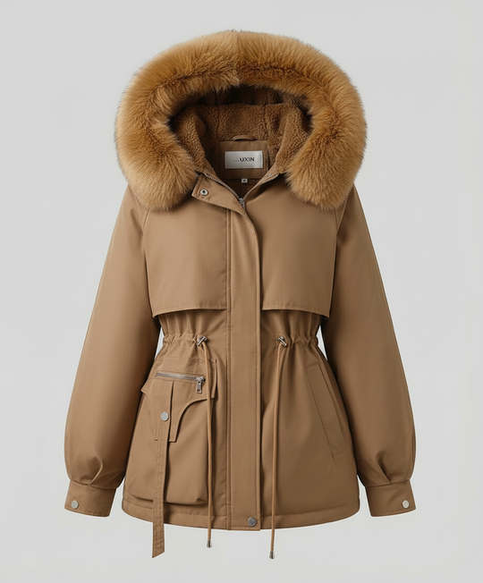 Warme Pelz Winterjacke Damen