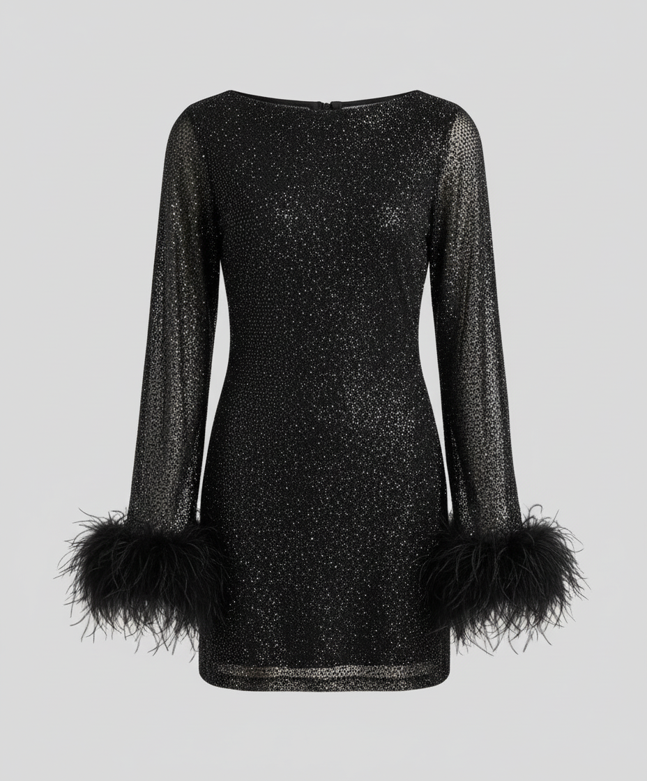 Federverziertes Partykleid Damen