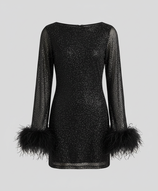 Federverziertes Partykleid Damen