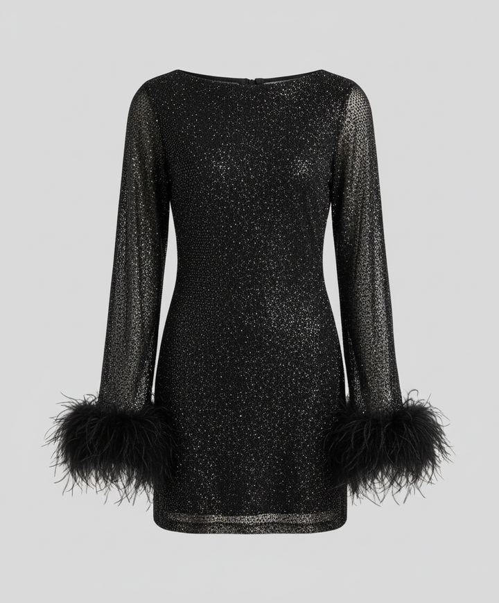 Federverziertes Partykleid Damen
