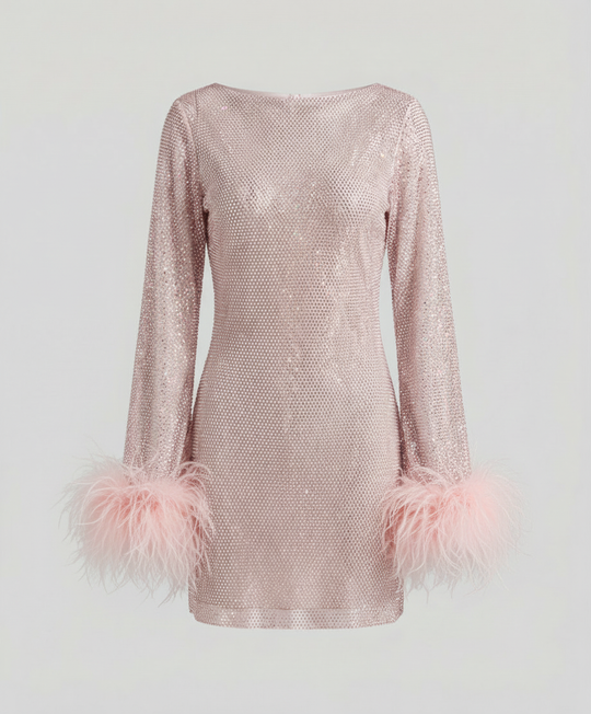 Federverziertes Partykleid Damen