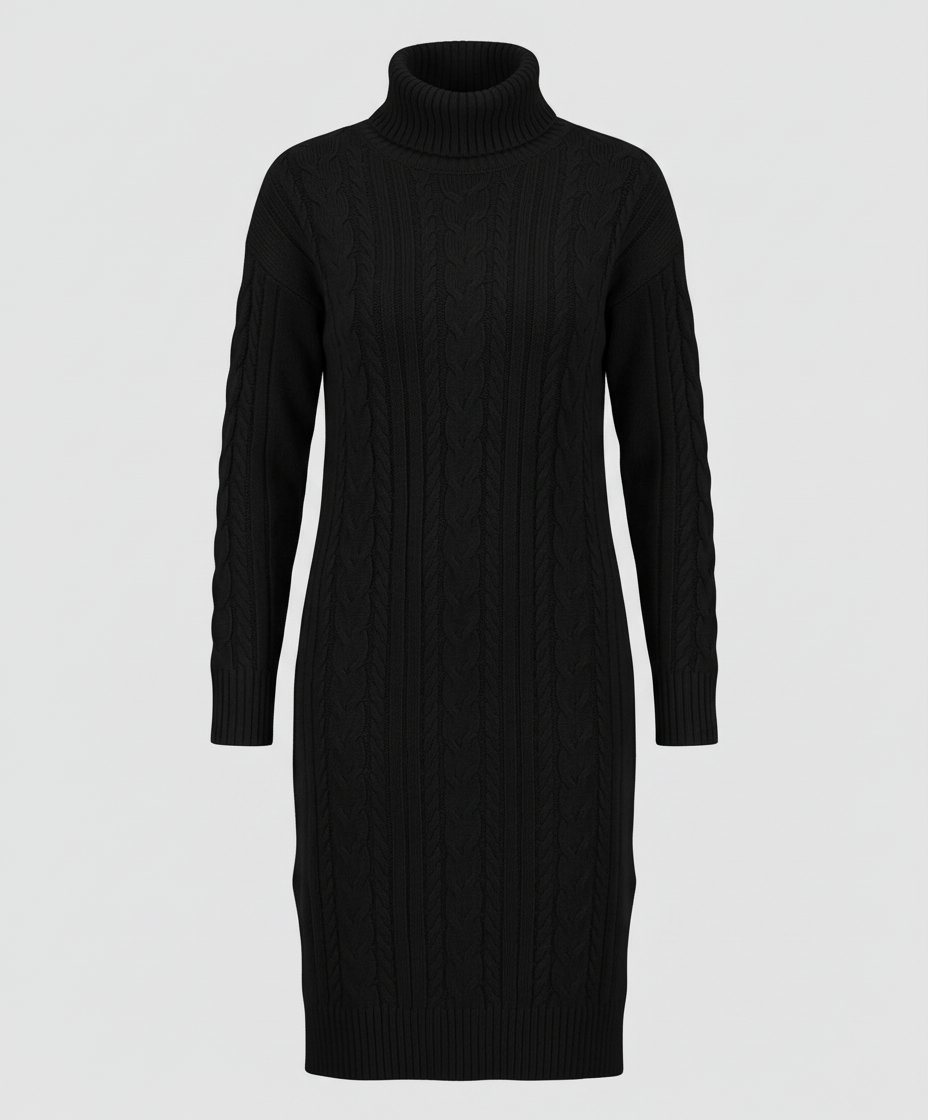Elegantes Warmes Strickkleid Winter
