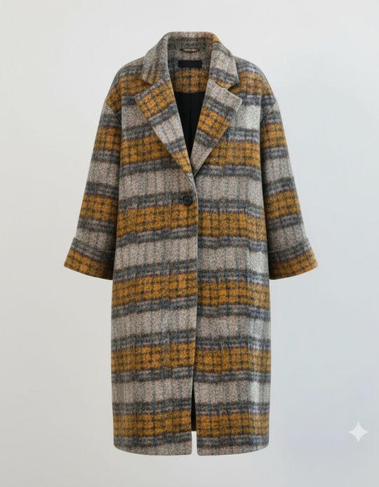 Eleganter Langer Wollmantel Damen