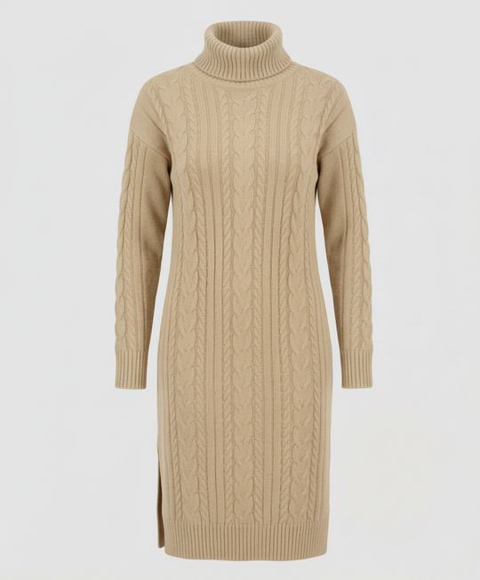 Elegantes Warmes Strickkleid Winter
