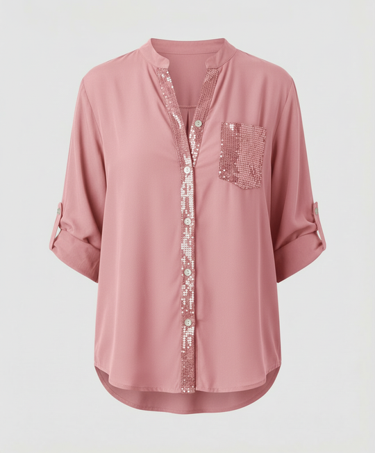 Glitzerbluse Damen Pailletten