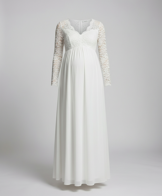 Elegantes Spitzen-Maxikleid für Schwangere