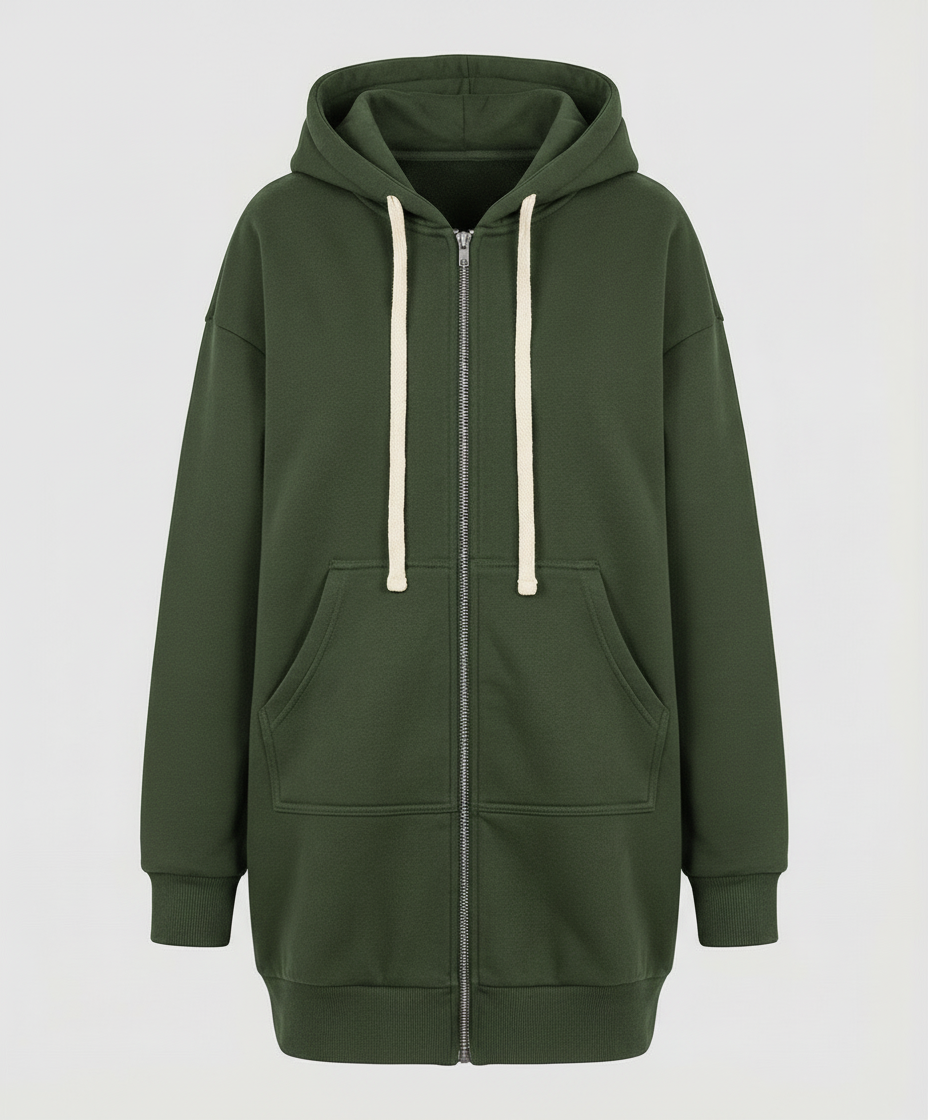 Knielanger Komfort Hoodie Damen