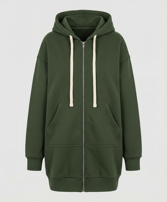 Knielanger Komfort Hoodie Damen