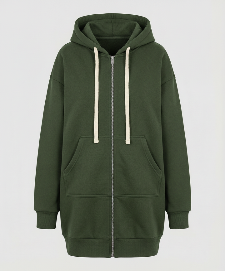 Knielanger Komfort Hoodie Damen
