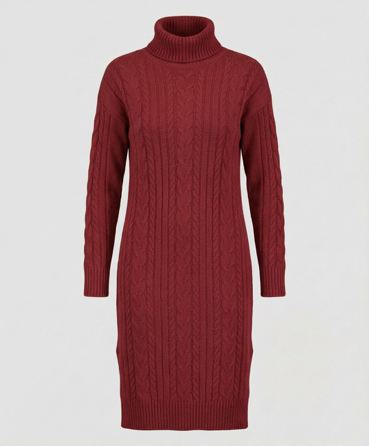 Elegantes Warmes Strickkleid Winter